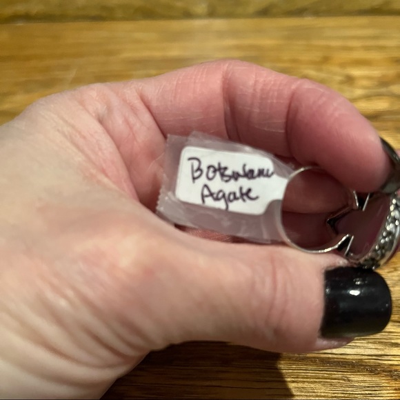New sterling silver Botswana Agate ring Sz 7.5 It’s a gorgeous! Pink/purple. - Picture 5 of 6